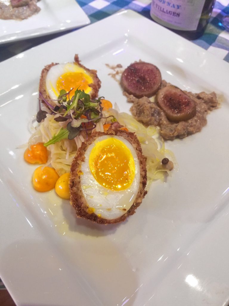 Jason Seavey, executive chef at Havenwood, prepared a Scotch duck egg, wrapped in mushroom and duck sausage, meal that took home top honors at the 4th annual Iron Chef of Concord, hosted by GoodLife Programs & Activities. Courtesy