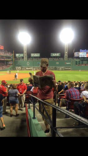 Jon is so into the “Insider,” he brings a copy of it everywhere he goes. Plus, why would you watch the Sox when you can read the “Insider”?