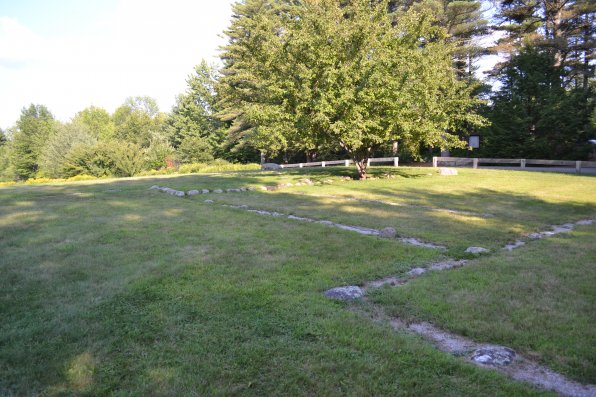 This may appear to be an empty field, but if you look close there are many strategically placed rocks, which just so happen to outline the house where Mary Baker Eddy was born.