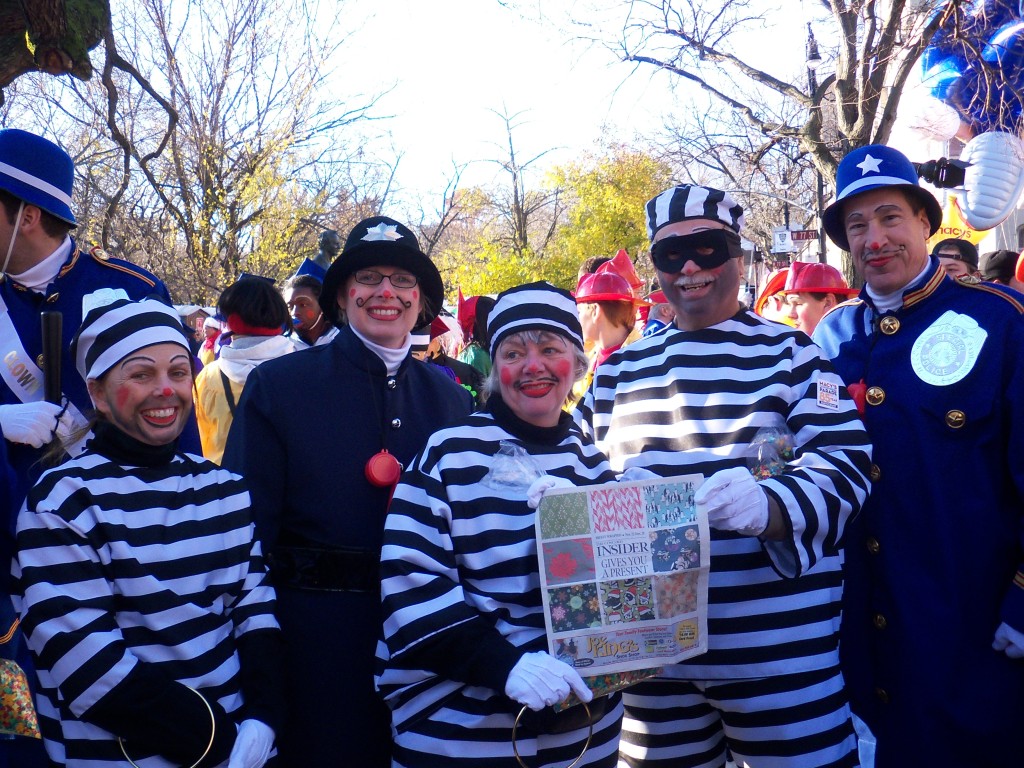 The Concord Insider was in New York City in the Macy's Thanksgiving Day Parade. Skip and Brenda Constant were clowns with the Keystone Cops and Robbers. They are the two robbers holding up the Insider. They had a great time marching in the parade, throwing confetti at the crowds and seeing all the kids smile.
