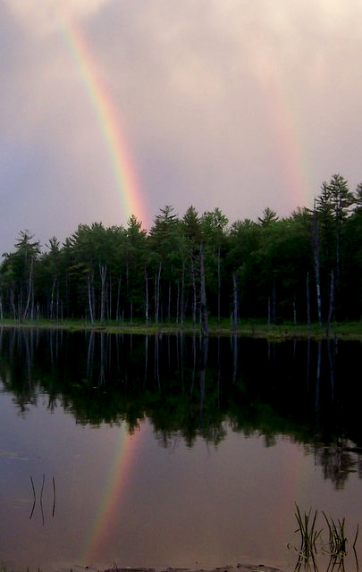 Nature 101 columnist Paul Basham sent us this shot of a double rainbow over Concord.