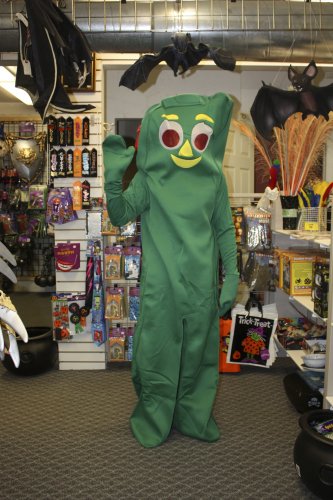 The Gumby outfit affords Keith some anonymity. Put that yoga training to work and get flexible!