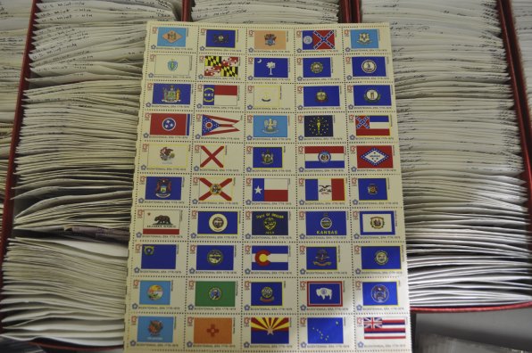 Some international flag stamps.