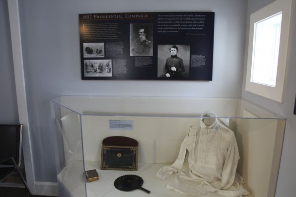 A shirt worn by Franklin Pierce on display.
