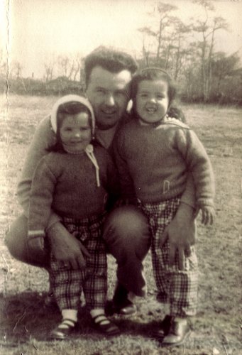Walsh and her sister, Diane, with their father, Ronald, circa 1962. Ronald accompanied Walsh on her journey while writing August Gale.