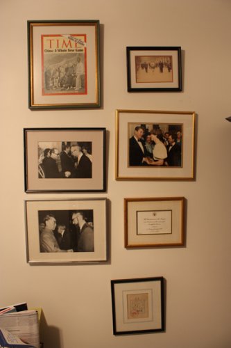 Harrison’s mementos, including a Time magazine cover, hang on the wall of his Havenwood home.