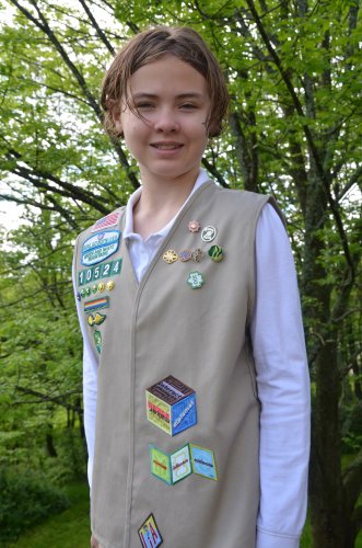 This week, we’re catching up with well-decorated Girl Scout Delaney John-Zensy. Look at all those merit badges!