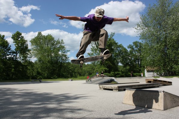 Chris Rydel catches some air off a kicker ramp.