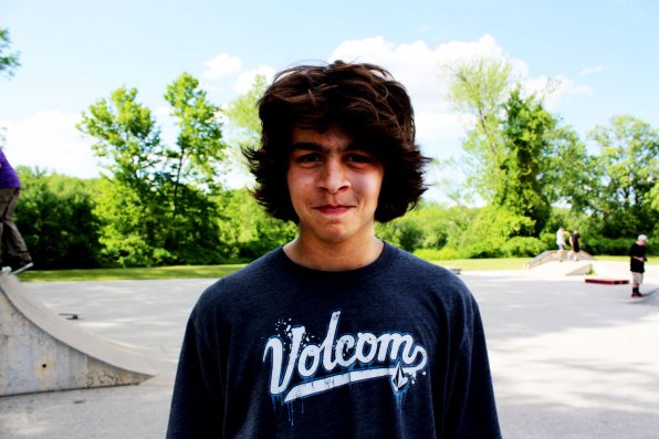 <em>Nick Lajoie, 15</em></p><p><strong>What brings you to Concord’s skate park?</strong><br />I live near – all the homies are here.</p><p><strong>What is it about skating that you love so much?</strong><br />Because it’s independant and you can basically do anything you want with it. You can skate wherever you want whenever you want with whoever you want.</p><p><strong>What’s your favorite trick that you can pull off?</strong><br />Trey flips, backside feebles.</p><p><strong>If you could magically learn one trick, what would it be?</strong><br />Backside 360 kickflip.</p><p><strong>Who are some of your favorite skaters?</strong><br />Dave Bachinsky.
