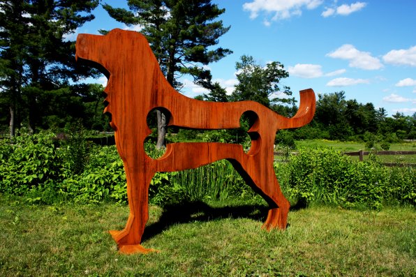 “American Dog,” a steel sculpture by Dale Rogers.