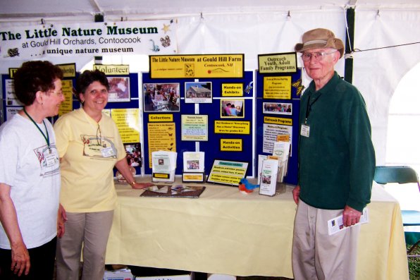 From left: Sandra Martin, Julie Fournier and Paul Basham run the show at the Little Nature Museum display at Discover Wild New Hampshire Day.