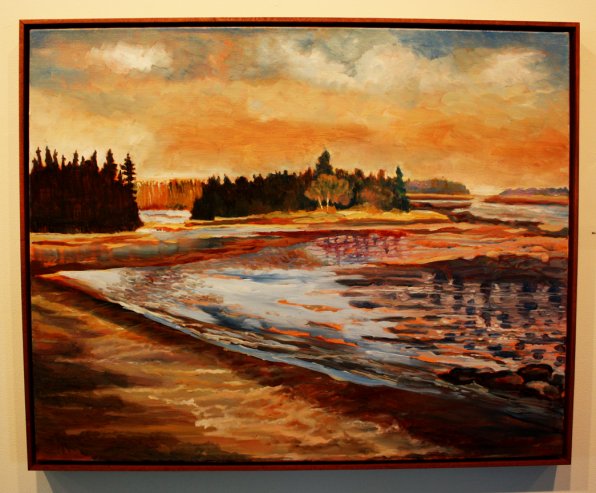 “Beal Island Harbor” by Joanne Balcom, oil on canvas.