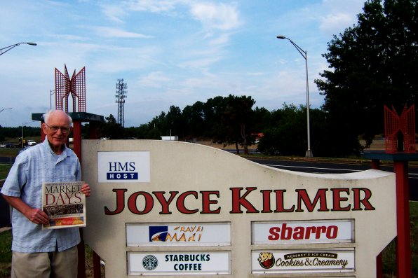 Here’s Paul on the way to New Jersey, stopped at the Joyce Kilmer Rest Stop. Kilmer wrote the oft-quoted poem “Trees.”