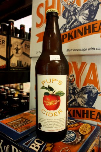 Hard cider is always nice this time of year. Pup’s Monadnock Harvest Hard Cider is brewed in Greenfield using a blend of New Hampshire-grown apples.