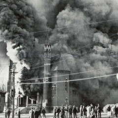 First Congregational Church fire was the hottest news of 1935
