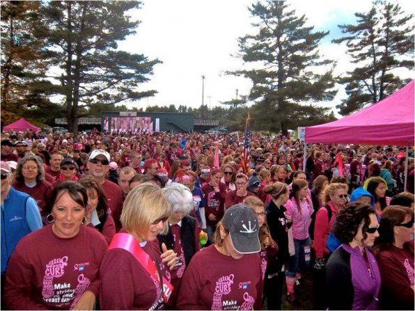 The survivors procession makes its way to the starting line at last year’s Making Strides.