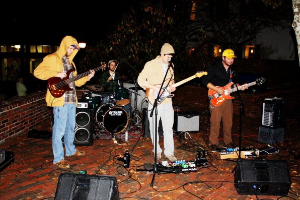 Boogie On Alice busts out some ghoulish jams outside True Brew Barista.