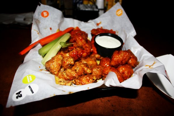 A basket of wings from Buffalo Wild Wings. Mind if we eat the last one (and all the other ones, too)?