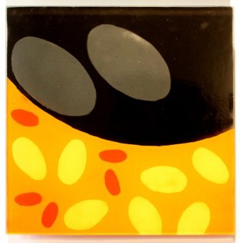 “Untitled (orange, yellow, black),” Shandra McLane, fused glass.