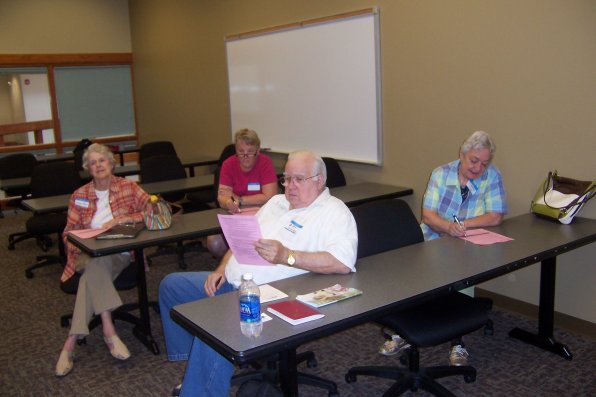 A classful of OLLI volunteers learn how to be class assistants. To learn more about OLLI, visit olli.granite.edu or call 513-1377.