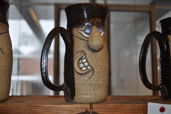 An expressive mug made by Jean Reynolds of Concord.