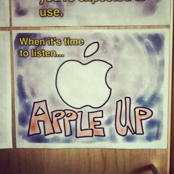 When it’s time to listen, place your iPad on the floor – apple up!