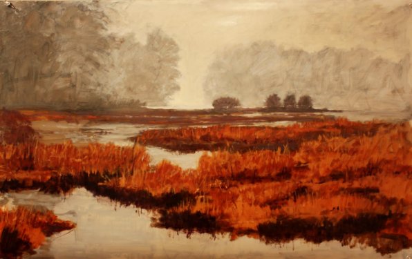 “Foggy Morning on the Lower School Pond,” Colin Callahan.