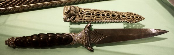 An ornate dagger and sheath created by Joseph Schnayber.