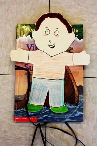 This copy of “Viking Ships at Sunrise” and this Flat Stanley came from Mrs. Carter’s first-graders. Chelsea Newell was in that class; she told us she remembers reading that book and putting it in the capsule – her first-grade memories came flooding back as the time capsule was opened.  “It all just hits you!” Newell said.