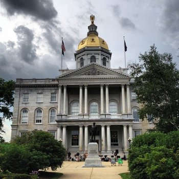 Ominous skies over the State House.