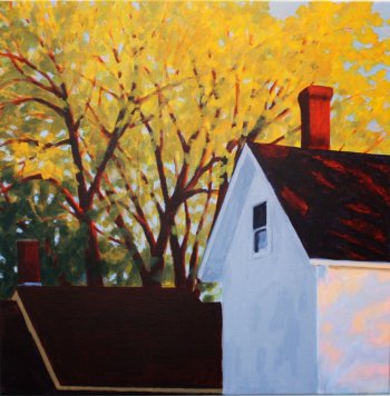 “White House with Tree #2, Spring Evening.”