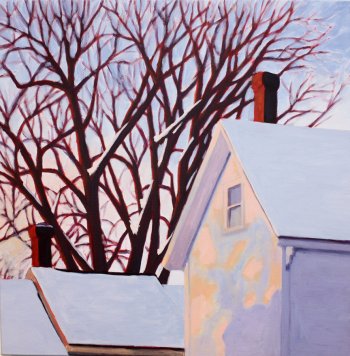 “White House with Tree #4, Winter Morning.”