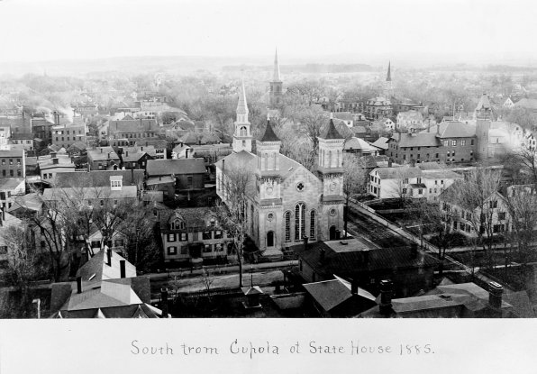 The view south from the State house dome way back in 1885. Surprisingly, it seems like a lot of those buildings are still standing today!