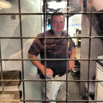 Investigator Kirk Hart locked us in the mobile DUI unit. Don’t worry, he let us out!