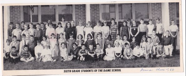 Sixth-grade Dame School students in 1966.