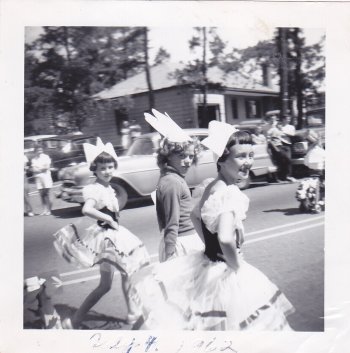 Nancy Chapman and friends march in the 1962 Heights Fourth of July parade.