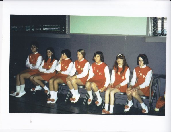 The Church of the Immaculate Heart of Mary cheerleaders in 1968.