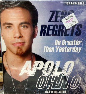 Olympic skater Apolo Anton Ohno’s autobiography is titled “Zero Regrets.” Really? Eleven years to think about it and you still don’t regret the soul patch? A the very least, it was a bad choice, aerodynamically.