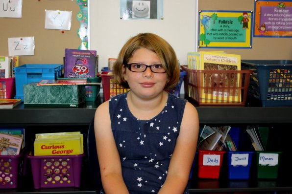 <strong>Phoebe Hopkins</strong></p><p>What advice would you give to a new student at your school?</p><p>“My brother is in first grade and he was kind of scared, so I gave him a lot of advice. I told him he’s going to do a lot of math and he’s going to need to learn to spell a lot of words, like cat.”