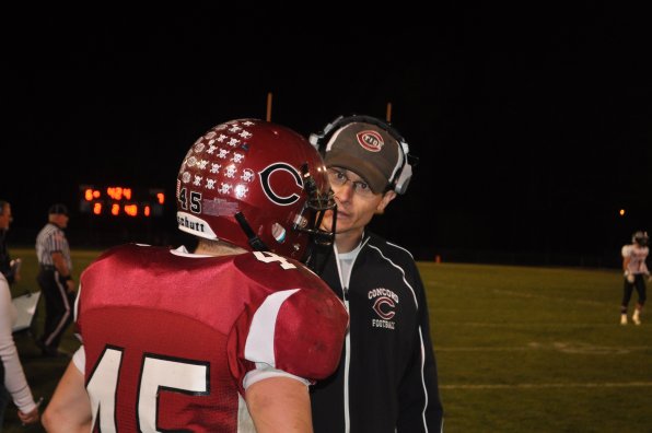 Coaching never stops, as you can tell by the intensity on defensive coordinator Mike Pelletier’s face.
