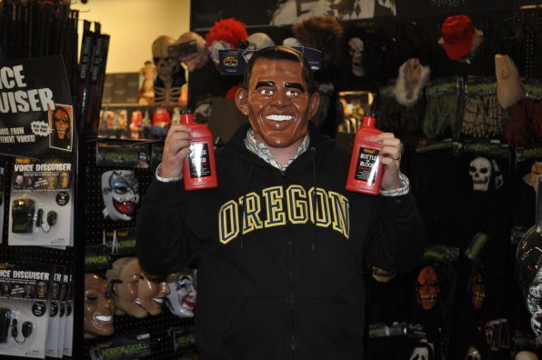 Demers said one of the strangest costumes anyone has purchased this year was an Obama mask and two bottles of fake blood. We’d say that qualifies as strange.