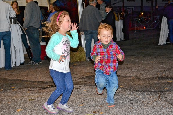 Addison Little, 5, and her younger brother Camden, 2, danced the night away at the Co-op’s Oktoberfest.