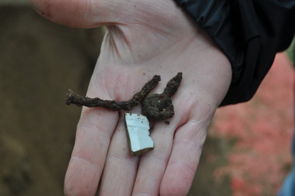 They also found more ceramic alongside a screw and possibly a key of some kind.