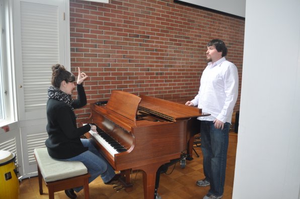 Tim looks pretty comfortable belting out those high notes in his first vocal lesson with local legend Emily Jaworski.
