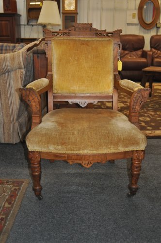 Sometimes you just need an impractically old chair, because it looks awesome. The Furniture Fair ($125) displayed this one.