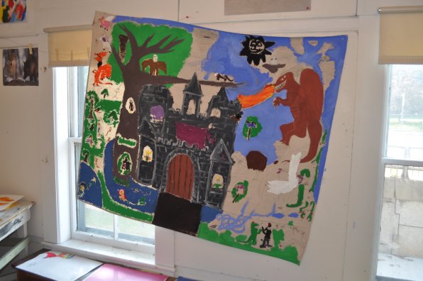 This was the banner created as a collaboration between all the 8- to 10-year-old campers. Awesome castle, guys!