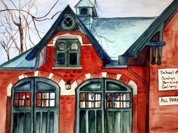 The 2013 Paint the Town Art Auction raised about $35,000. Now it’s up to you to help exceed that number this year by bidding on items like this watercolor of the Carolyn Jenkins Gallery by Carolyn Sherman.