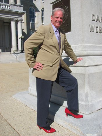 Tom Hassan is rocking some red heels and supporting the Walk A Mile In Her Shoes event. Are you? Downtown deals await if you are.