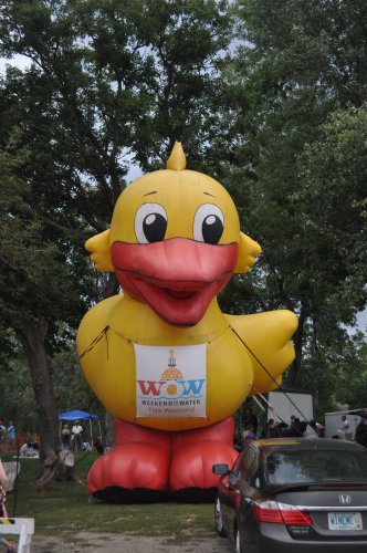 The duck to welcome you in and get you psyched for the rubber duck race.