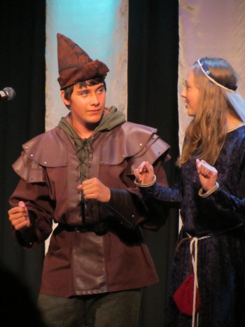 Eli Frydman and Catherine Demers in The Somewhat True Tale Of Robin Hood, to be presented by The Children’s Theatre Project of The Community Players of Concord in October.